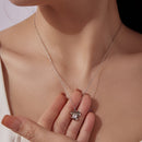 925 Sterling Silver White Gold Plated 40cm+5cm Length CZ Necklace for Women