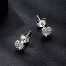 925 Sterling Silver Moissanite 0.03 Carat Earrings for Women