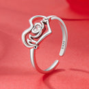 925 Sterling Silver Heart-shaped CZ Ring for Women