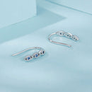 925 Sterling Silver CZ Pavé Earrings 13*2mm for Women