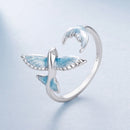925 Sterling Silver White Enamel Pavé Set CZ Ring for Women
