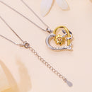 925 Sterling Silver Plated Gold Moissanite Necklace with Pavé Setting for Women
