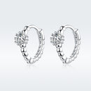 925 Sterling Silver Earrings with Pavé Setting CZ - 1cm for Women