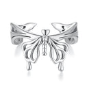 925 Sterling Silver Oxidized Silver 0.2-1.3 cm Adjustable Ring
