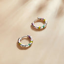 S925 Sterling Silver Enamel Platinum Plated Earrings for Women