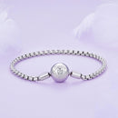925 Sterling Silver Bracelet 19cm with CZ Stones for Women