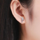 925 Sterling Silver Stud Earrings with CZ, 1.2 x 1.5cm & 1.5 x 0.9cm, Women