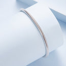 925 Sterling Silver Plated White Gold Bracelet - Adjustable 17+5cm
