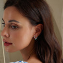 925 Sterling Silver Enamel Plated Platinum Earrings for Women