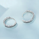925 Sterling Silver Oxidized Pavé CZ Earrings
