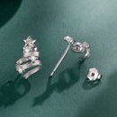 925 Sterling Silver Earrings with White Gold Plating and CZ
