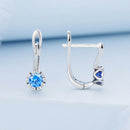 925 Sterling Silver Earrings with Oxidized Finish and Pavé Setting