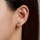 925 Sterling Silver Earrings with Pavé Setting CZ in Oxidized Silver