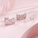 925 Sterling Silver Earrings with Pavé Setting CZ and White Gold Plating
