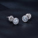 925 Sterling Silver 5.0mm Moissanite Earrings for Women