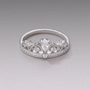 925 Sterling Silver Pavé Setting CZ White Gold Plated Ring Size 6 for Women