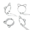 925 Sterling Silver Oxidized Paw Design Ring