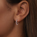 925 Sterling Silver Pavé CZ White Gold Plated Earrings for Women
