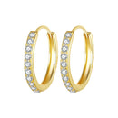 925 Sterling Silver Pavé Setting Gold Plated Earrings for Women