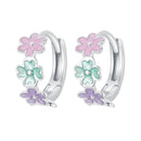 925 Sterling Silver Enamel White Gold Plated Earrings for Women