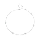 925 Sterling Silver Adjustable Necklace with White Gold Plating