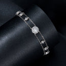 925 Sterling Silver 5.0mm Moissanite Bracelet with CZ and White Gold Plating for Women