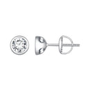 925 Sterling Silver 5.0mm Moissanite Earrings for Women