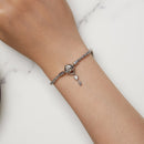 925 Sterling Silver Pavé Setting CZ Bracelet Size 17.0 for Women