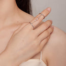 925 Sterling Silver Plated CZ Ring 30mm Chain Length, 1.7mm Width for Women