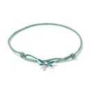 925 Sterling Silver Adjustable Bracelet with CZ and Enamel in Oxidized Finish for Women