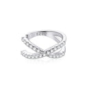 925 Sterling Silver Earrings with Pavé Setting CZ - 1.2cm Diameter