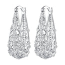 925 Sterling Silver Earrings with Pavé Set CZ, 2.5cm x 0.8cm, for Women