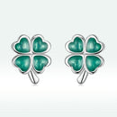 925 Sterling Silver Enamel Plated Platinum Earrings for Women