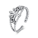 925 Sterling Silver Oxidized Pavé CZ Ring for Women