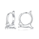 925 Sterling Silver Earrings for Women, Size 15*4mm, Inner Diameter 10mm, Plated Platinum