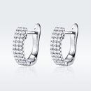 925 Sterling Silver Earrings with Pavé Setting CZ 1.3*0.4cm