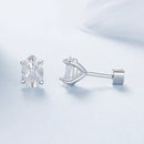 925 Sterling Silver Earrings with Pavé Setting CZ, 0.7*0.5cm, for Women