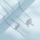 925 Sterling Silver Adjustable Necklaces with Pavé Setting CZ for Women