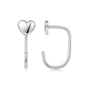 925 Silver White Gold Plated 1.4cm Brass Earrings for Women