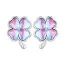 925 Sterling Silver Transparent Glass Earrings for Women