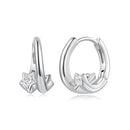 925 Sterling Silver Earrings with White Gold Plating and CZ