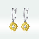 S925 Sterling Silver Plated Gold Pavé Setting CZ Earrings