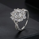 925 Sterling Silver 2 Carat Moissanite Ring in White Gold Plating - Size 8 for Women