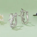 925 Sterling Silver Earrings with White Gold Plating and CZ