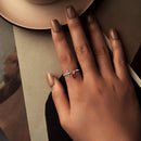 925 Sterling Silver Ring with 0.6 Carat CZ for Women