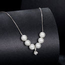 925 Sterling Silver Moissanite & Quality Shell Pearl Adjustable Necklace for Women
