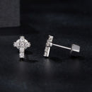 925 Sterling Silver Moissanite Earring 0.7x0.6cm for Women