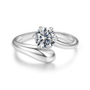 925 Sterling Silver 1 Carat Moissanite Ring for Women
