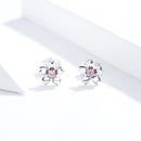 925 Sterling Silver Earrings with CZ in Pavé Setting