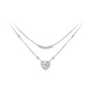 925 Sterling Silver 6.5mm Moissanite Necklace with Pavé Setting for Women
